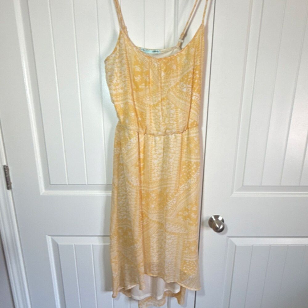 Maurices Yellow Floral Hi-Low Dress Strappy Sleeveless Women's Size L